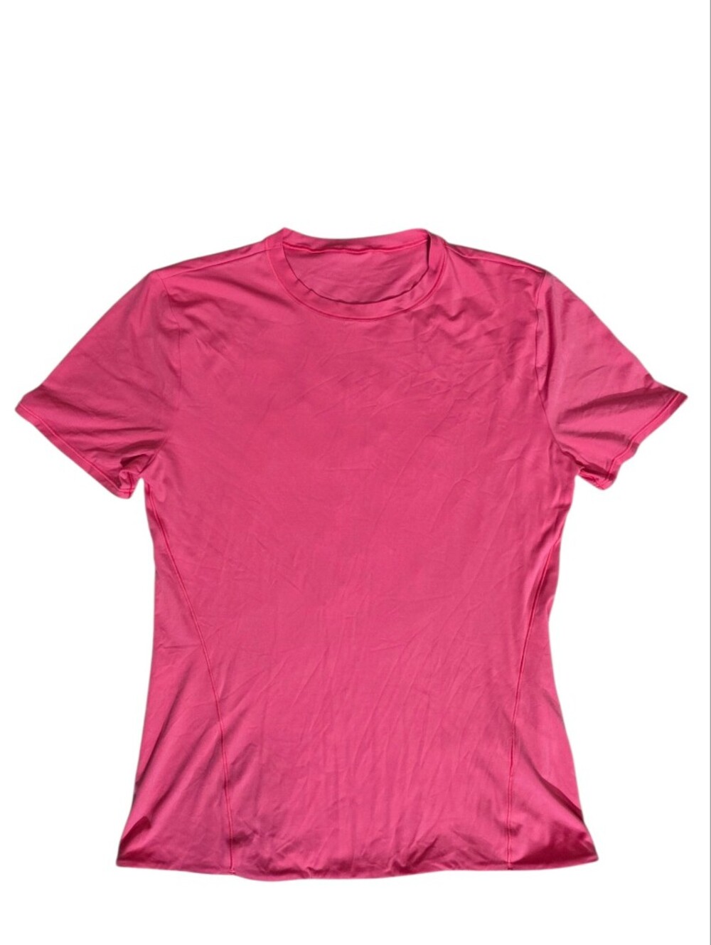 Lululemon Wundermost Ultra Soft Nulu Hip Length Crew Neck Tee Shirt Glaze Pink